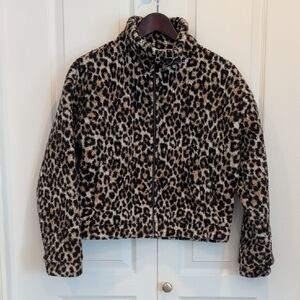 American Eagle Leopard Zip Jacket
